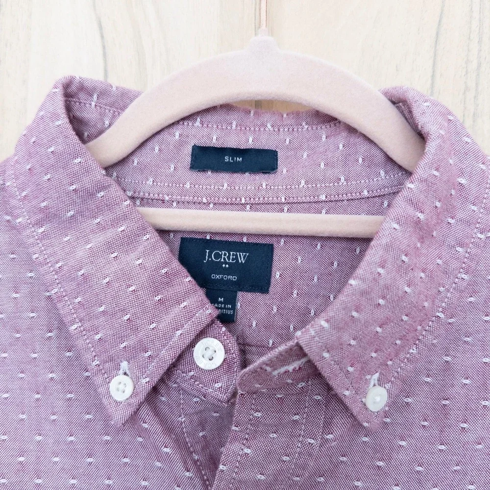 J.Crew Mens Button Down Shirt Sz M Oxford Slim Long Sleeve Preppy Classic Office